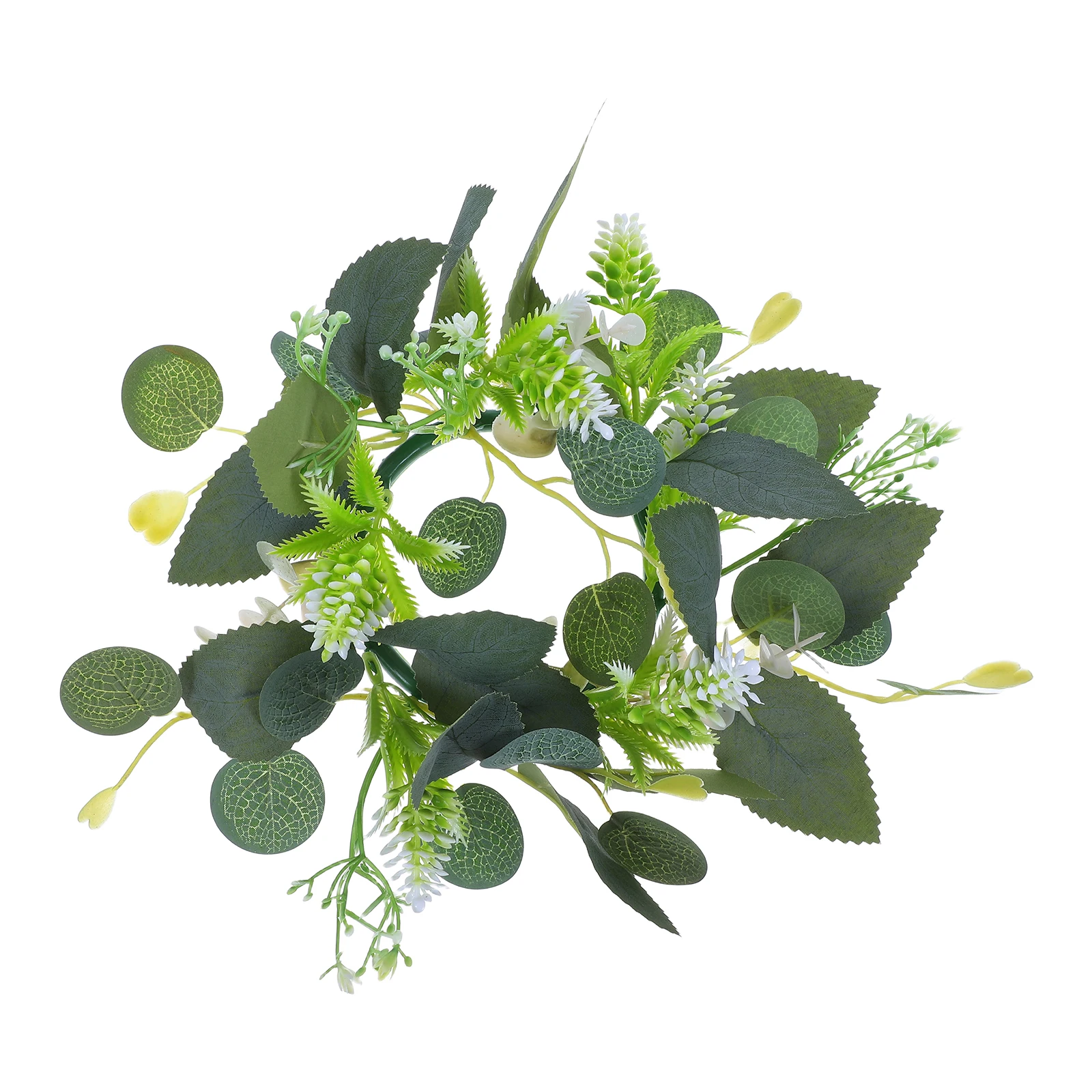 Artificial Garland Rings Boho Candles Greenery Eucalyptus Flower Wreath Centerpiece Table Decorations