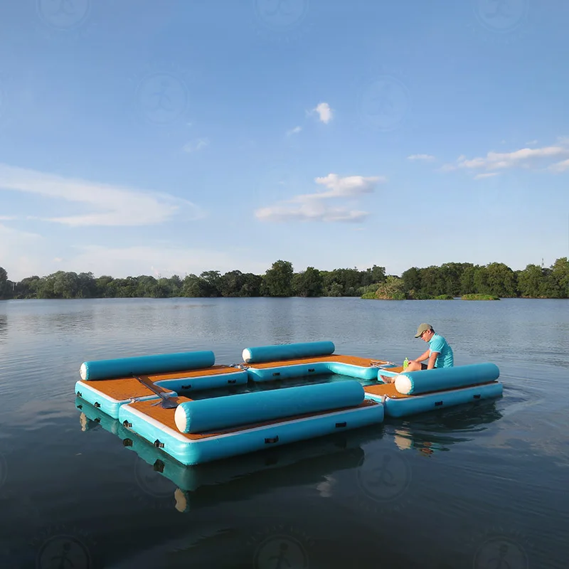 

New Design Floating Platform Inflatable Swimming Water Floating Pontoon Dock Yacht Outdoor Water Platform