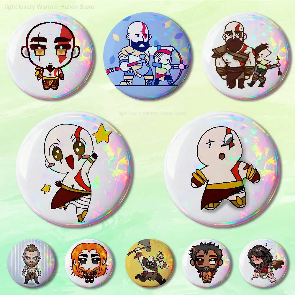 

Game G-God of W-War Pins 58mm Cute Cartoon Badge Handmade Brooches for Backpack Accessories