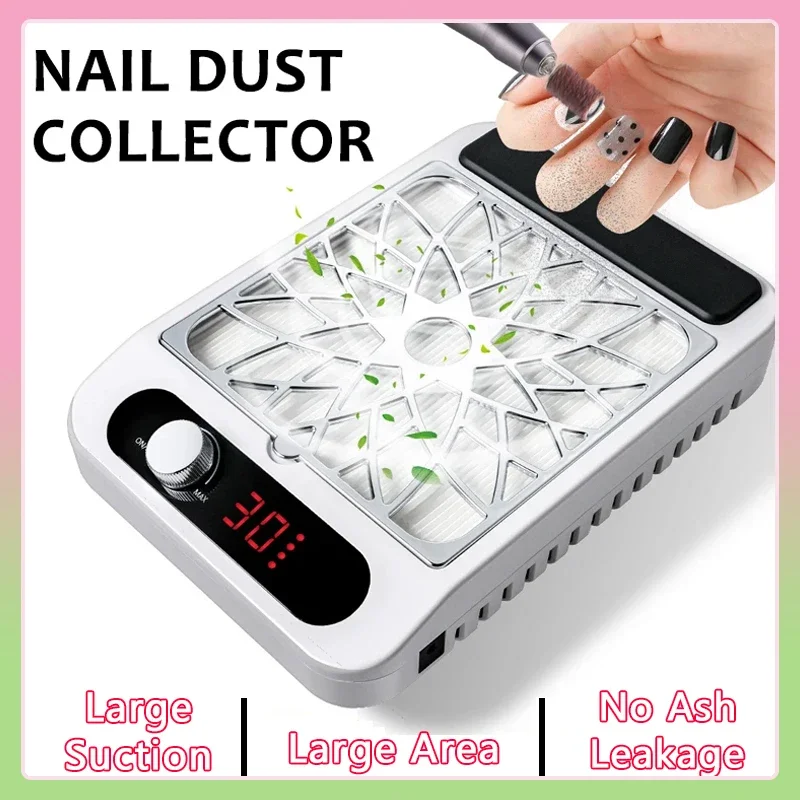 

Powerful Nail Dust Vacuum Collector Professional Nail Dust Extractor With Reusable Filter Manicure Equipment Adjustable Speed
