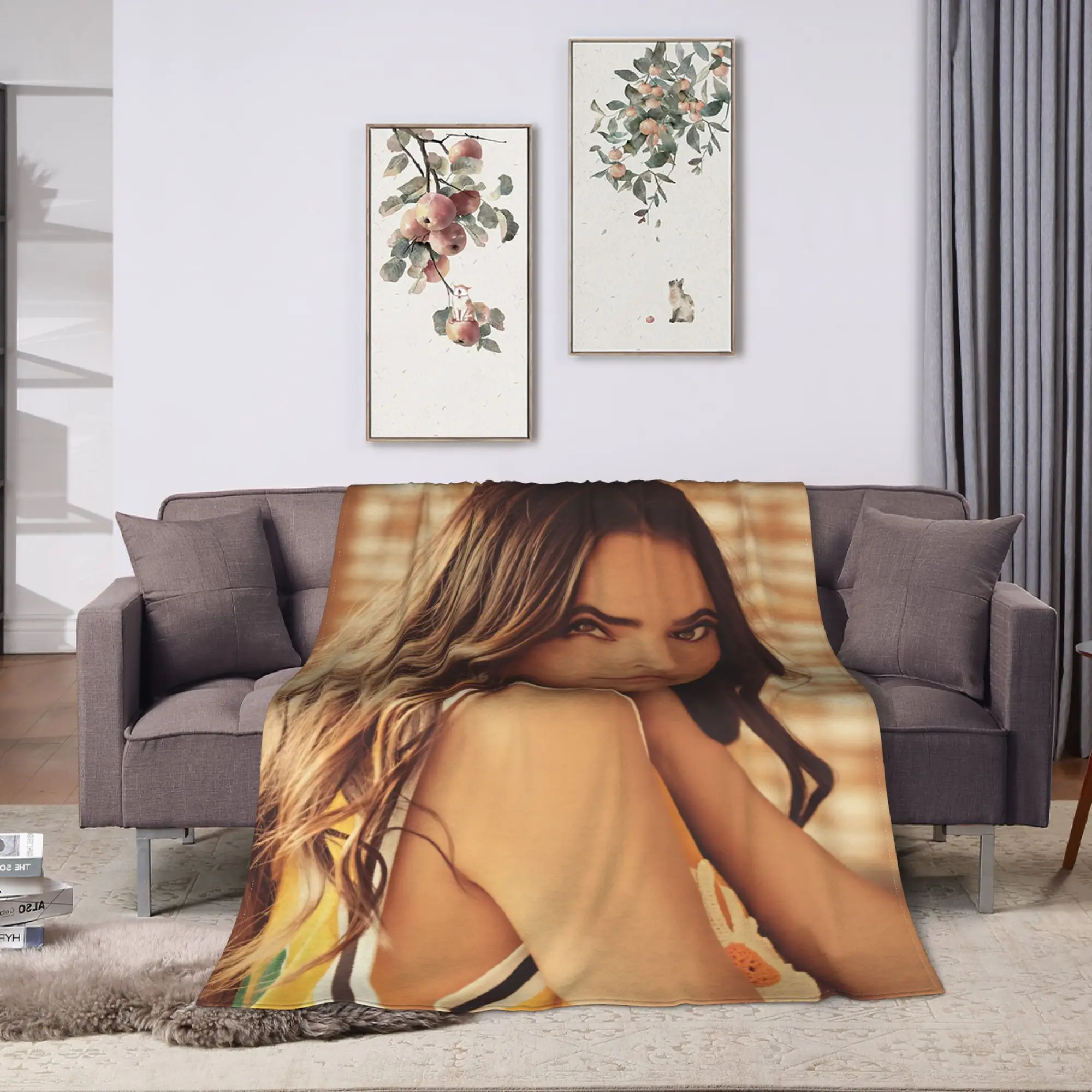 Actor Sofia Carson  Super Soft Blankets  Children Plush Bedding Throws Fluffy Couch Bed Flannel Bedspread Sofa Bed Cover