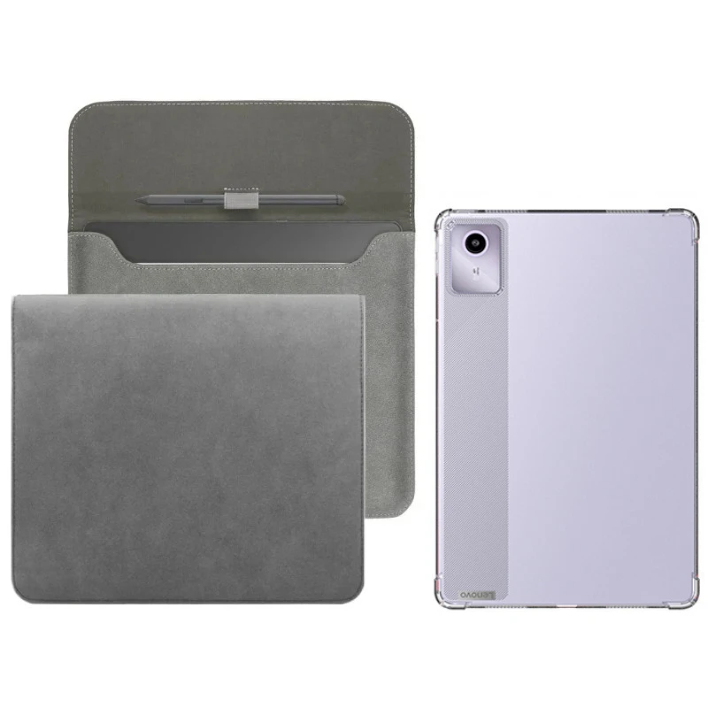 

2-IN-1 For Lenovo Tab M11 TB330FU TB330XU 11" Clear TPU Shockproof Back Cover Case + Slim Tablet Storage Sleeve Bag