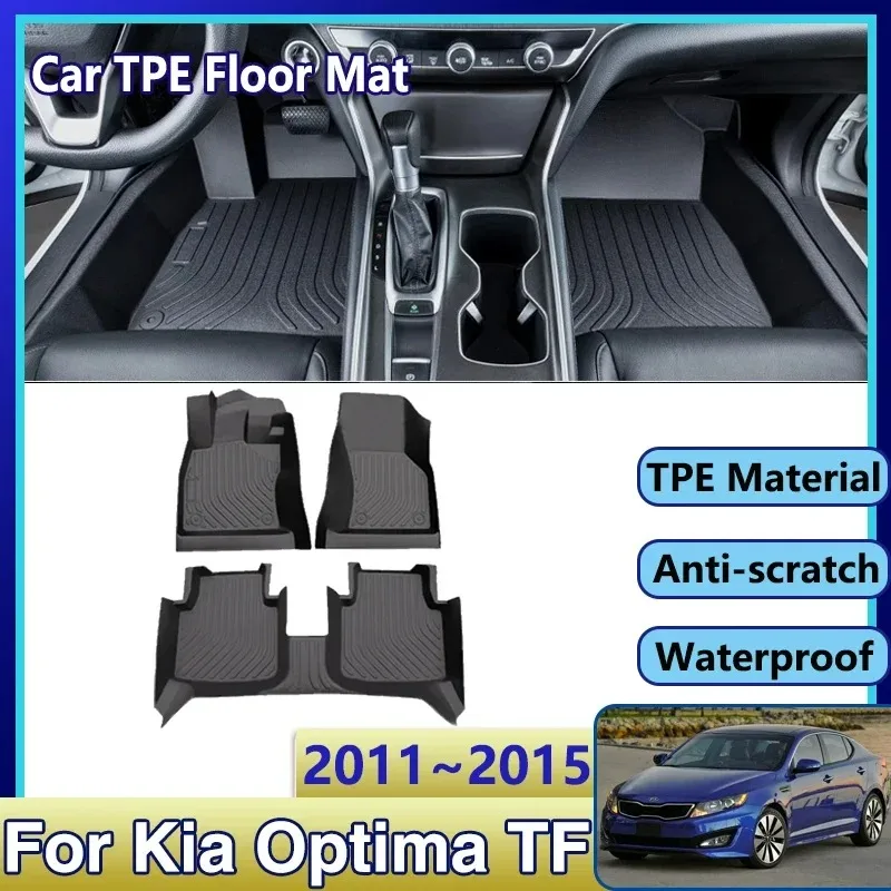 

Car Floor Mats For Kia K5 Optima TF 2011 2012~2015 TPE Waterproof Mud Carpet Foot Pad Full Tappeto Auto Accessories 2023 2014