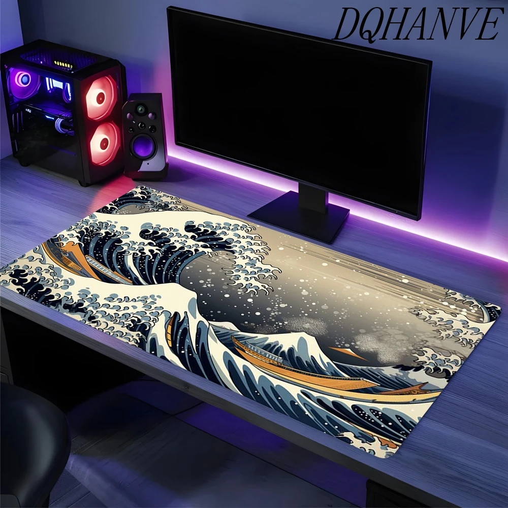 

Коврик для мыши Computer Art, Япония, «Великая волна у Канагавы», большой игровой коврик для мыши, XL, резиновый, для геймеров, для клавиатуры, для ноутбука, настольный коврик