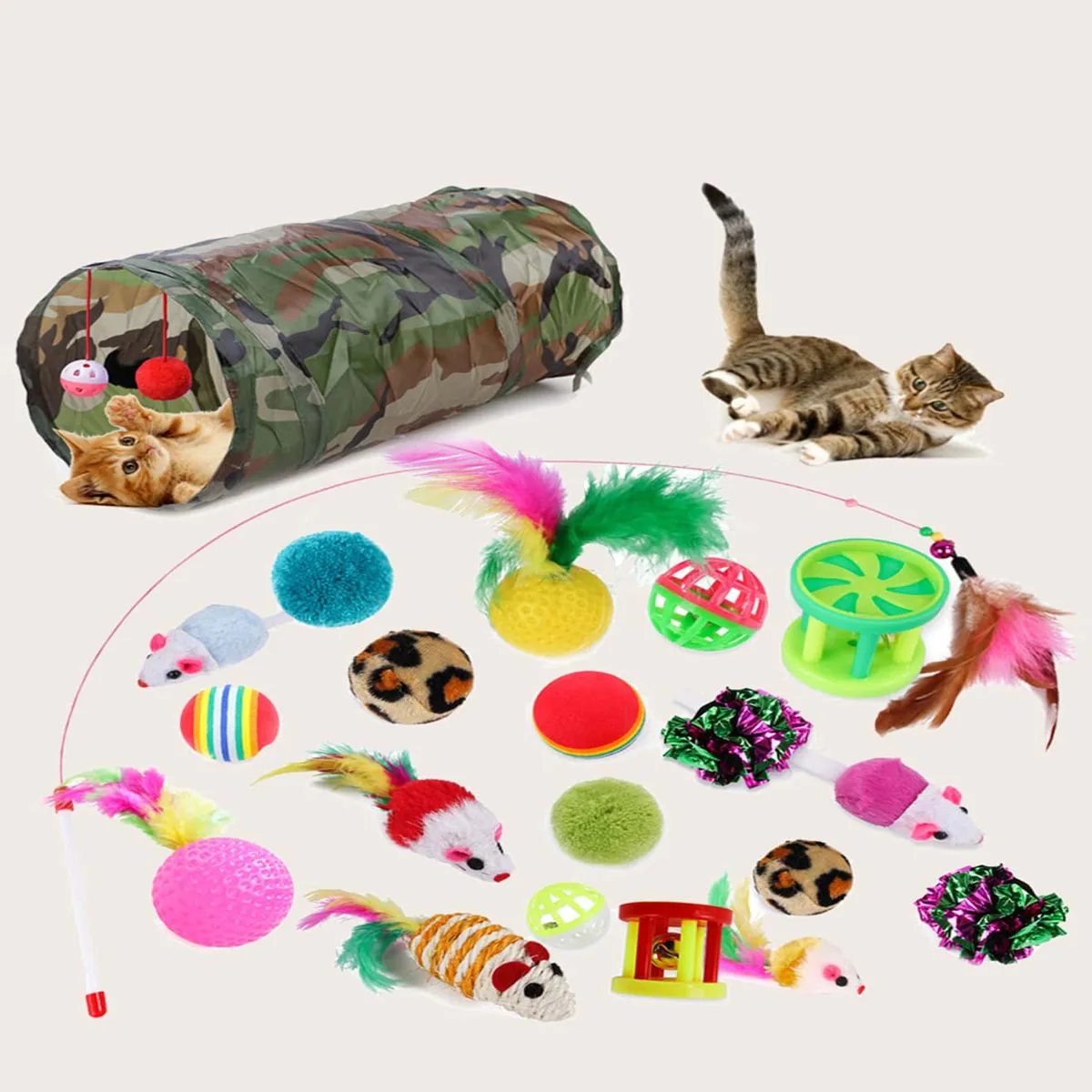 Jouet pour animal de compagnie pour chat, anciers de souris en sisal, cloche, balle, fournitures pour chaton, pack de variété, bloc drôle