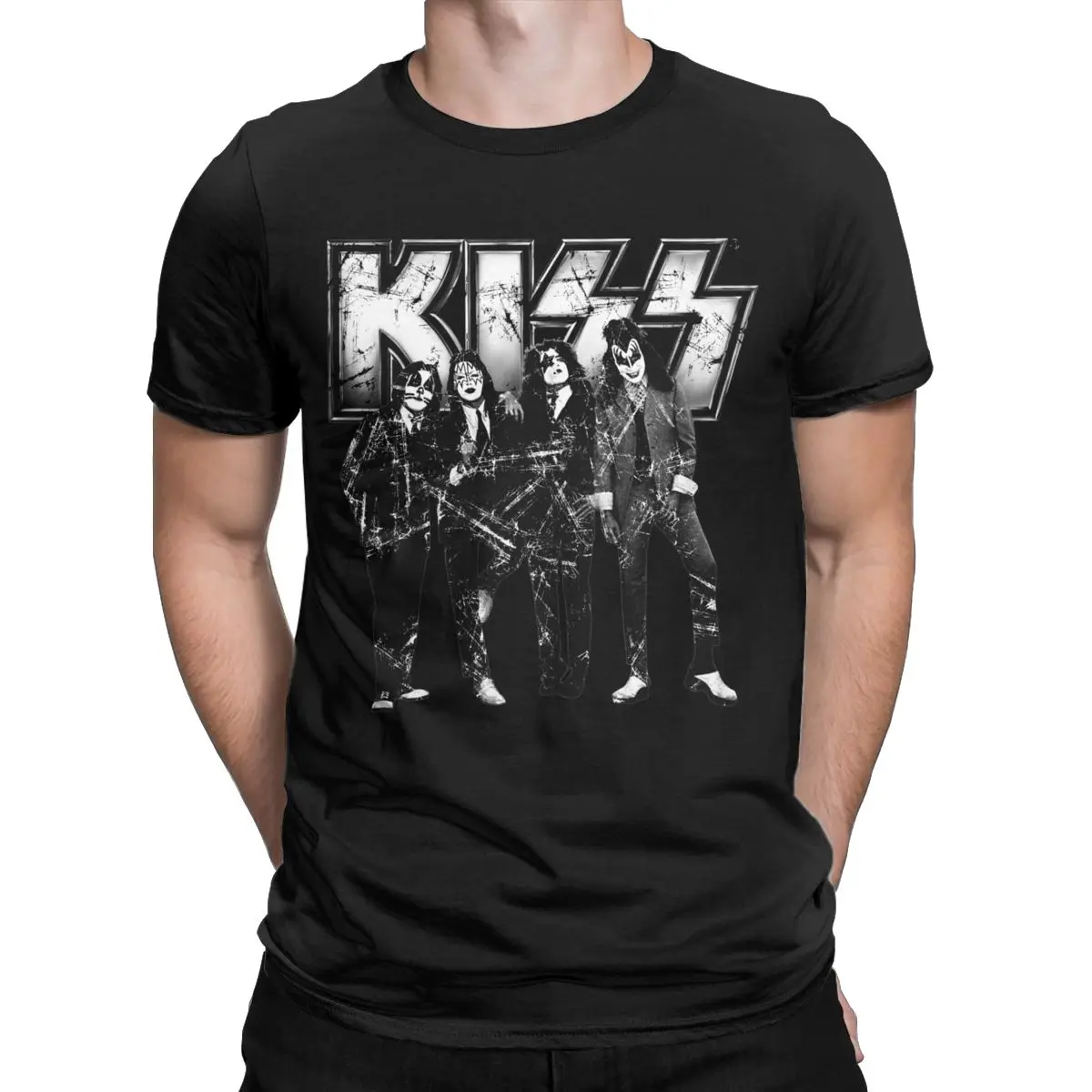 Hipster KISS The Band T-Shirts Men O Neck Cotton T Shirt Music Short Sleeve Tee Shirt Party Clothes