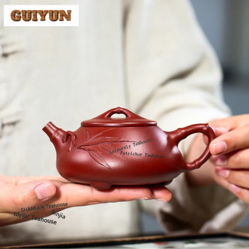 

200 мл креативные чайники из фиолетовой глины Исин, камень ручной работы, горшок с сырой рудой, грязевой чайник Дахунпао, чайный сервиз Zisha, ремесло