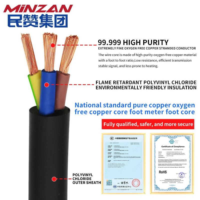 Cable RVV con certificación UL, 0,75 mm2, 1 mm2, 1,5 mm2, Cable RVV aislado de PVC 2 3 4 5 6 7 8 núcleos, Panel de Control de cobre puro, Cable RVV