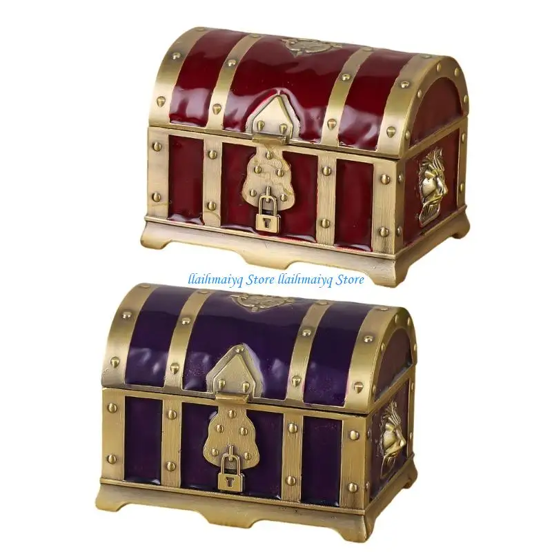 573B Timeless Small Jewelry Presentation Box Elegant Zinc Alloy Vintage Organizers