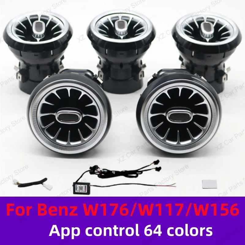 Für Mercedes-Benz A CLA GLA W176 W117 W156 Turbine Air Vent Umgebungs Licht Kit 12/64 farben Air Vents Auto Teile