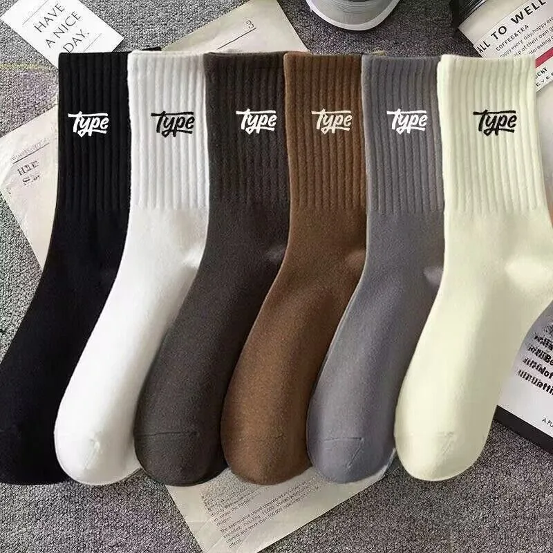 6 Paar modische mittellange Herrensocken, geruchshemmend, schweißabsorbierend, für Frühling und Sommer, bequeme, atmungsaktive Sportsocken
