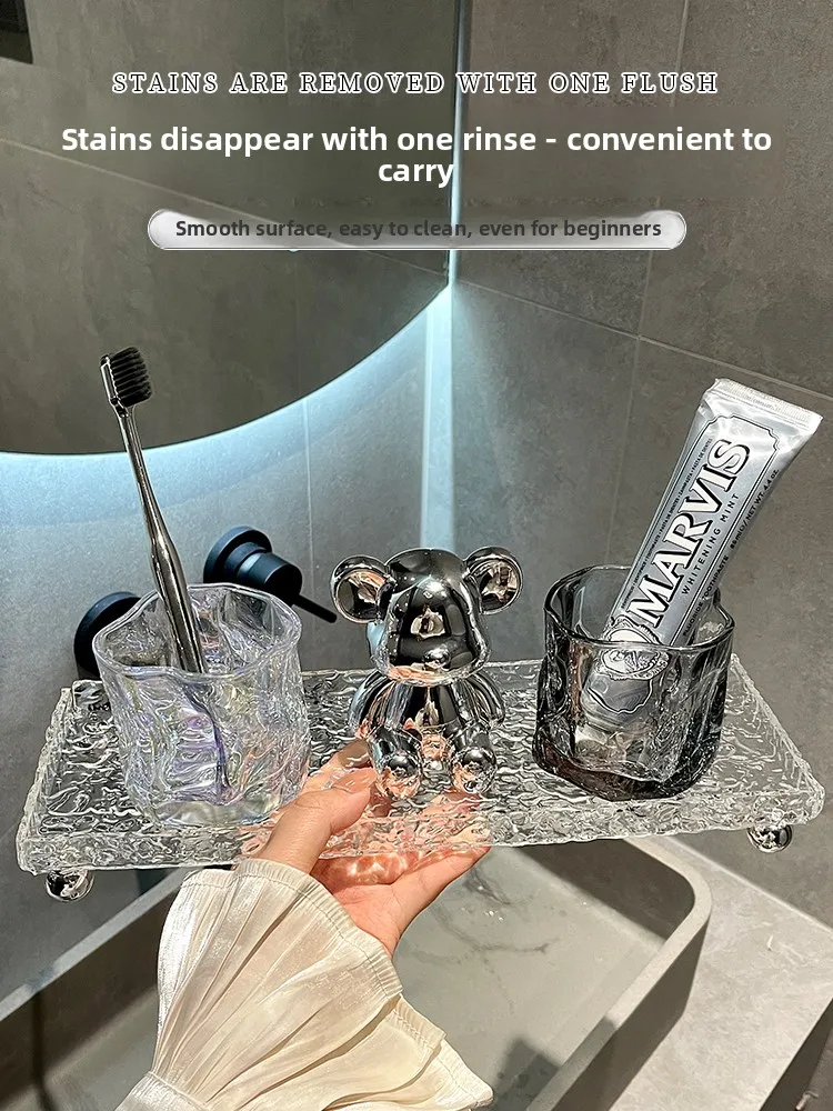 

Роскошный держатель для зубов Batoom Wa, набор чашек для раковины, защита от разливов, органайзер для ухода за зубами, органайзер для туалетных принадлежностей и зубов