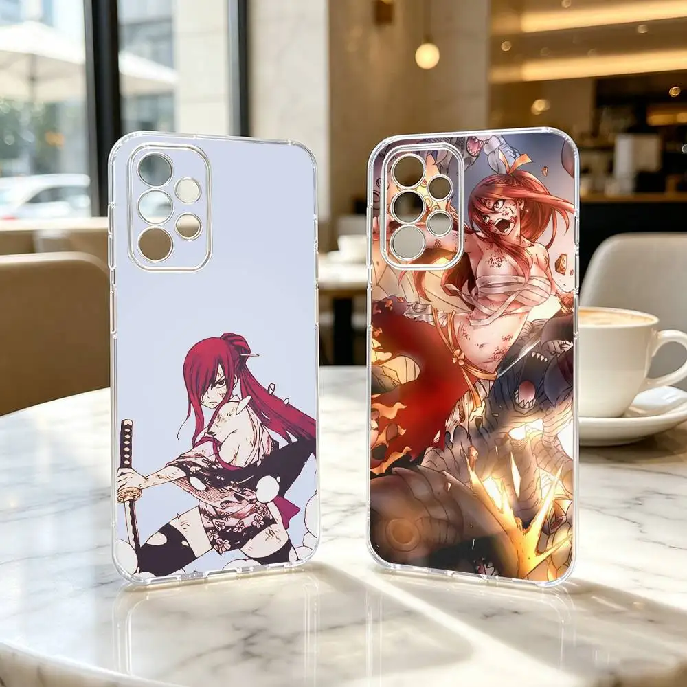 Anime Fairy T-Tail E-Erza Gift Phone Case Transparent Silicone Soft For Samsung S25,S24,S21,S22,S23,S30,Ultra,S20,Plus,Fe