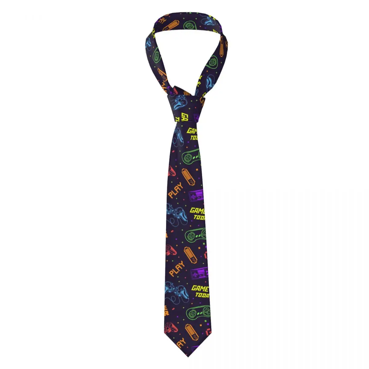 

Formal Skinny Neckties Classic Men's Colorful Video Game Pattern Wedding Tie Gentleman Narrow