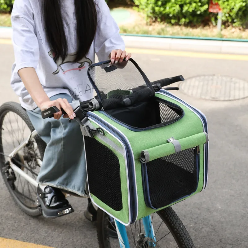 

​​Versatile Pet Carrier Backpack - Motorcycle/Bike/E-Bike Travel Bag, Breathable & Waterproof for Dogs/Cats, Hands-Free Design