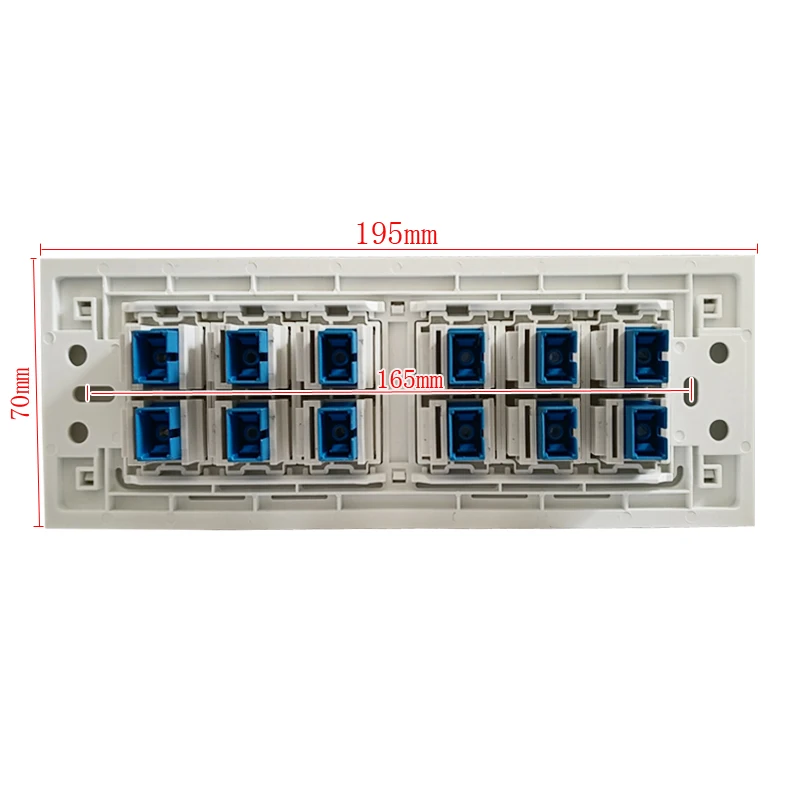 12 Ports SC APC UPC Optical Wall Panel SC/SC Female Pass Through Connector SC-SC Ne twork Optic Plugs Socket Faceplate Outlet