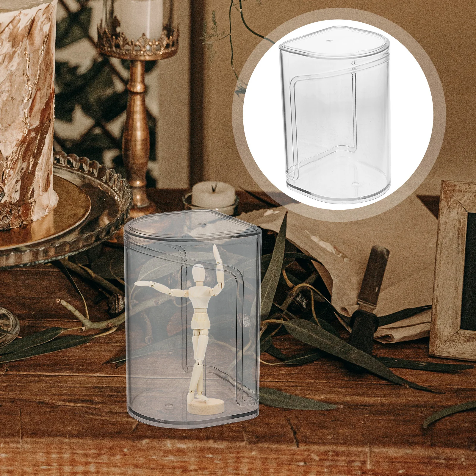 

4pcs Transparent Display Box For Collectibles Thickened Material Easy Assembly Action Figure Case Clear Models Stand Portable
