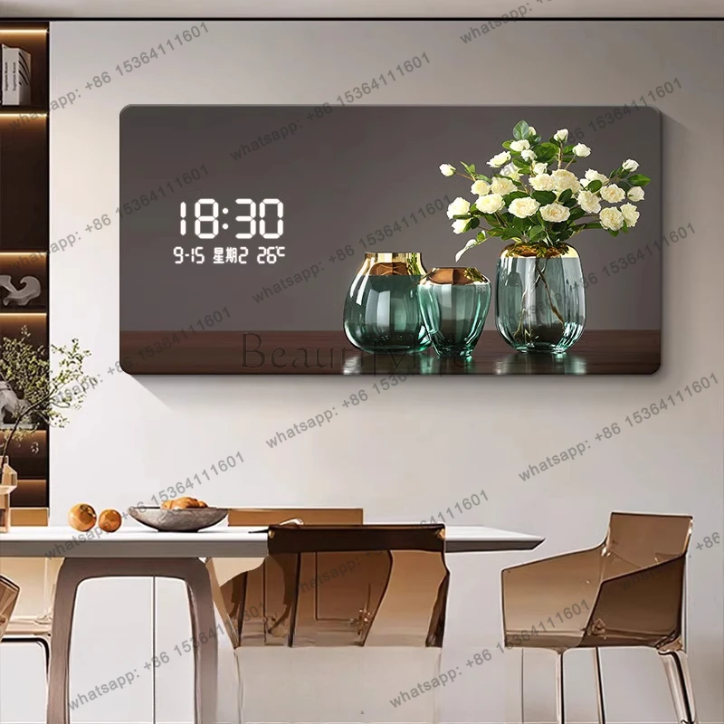 Aesthetic Living Room Wall Clock Bathroom Light Art Digital Wall Clock Luxury House Modern Relojes De Pared Home Decoracion