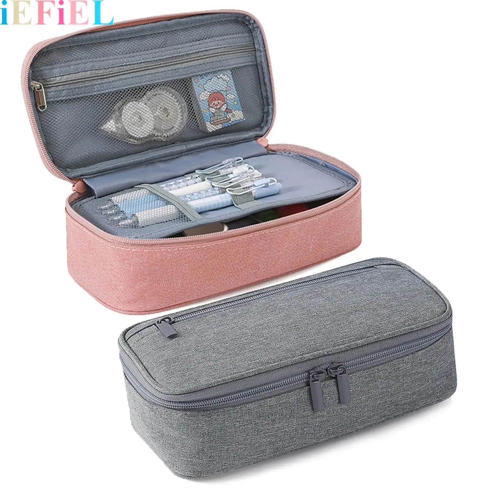 

1Pcs Students Large-capacity Organizer for Stationery Solid Color Pencil Case Marker Case School Supplies