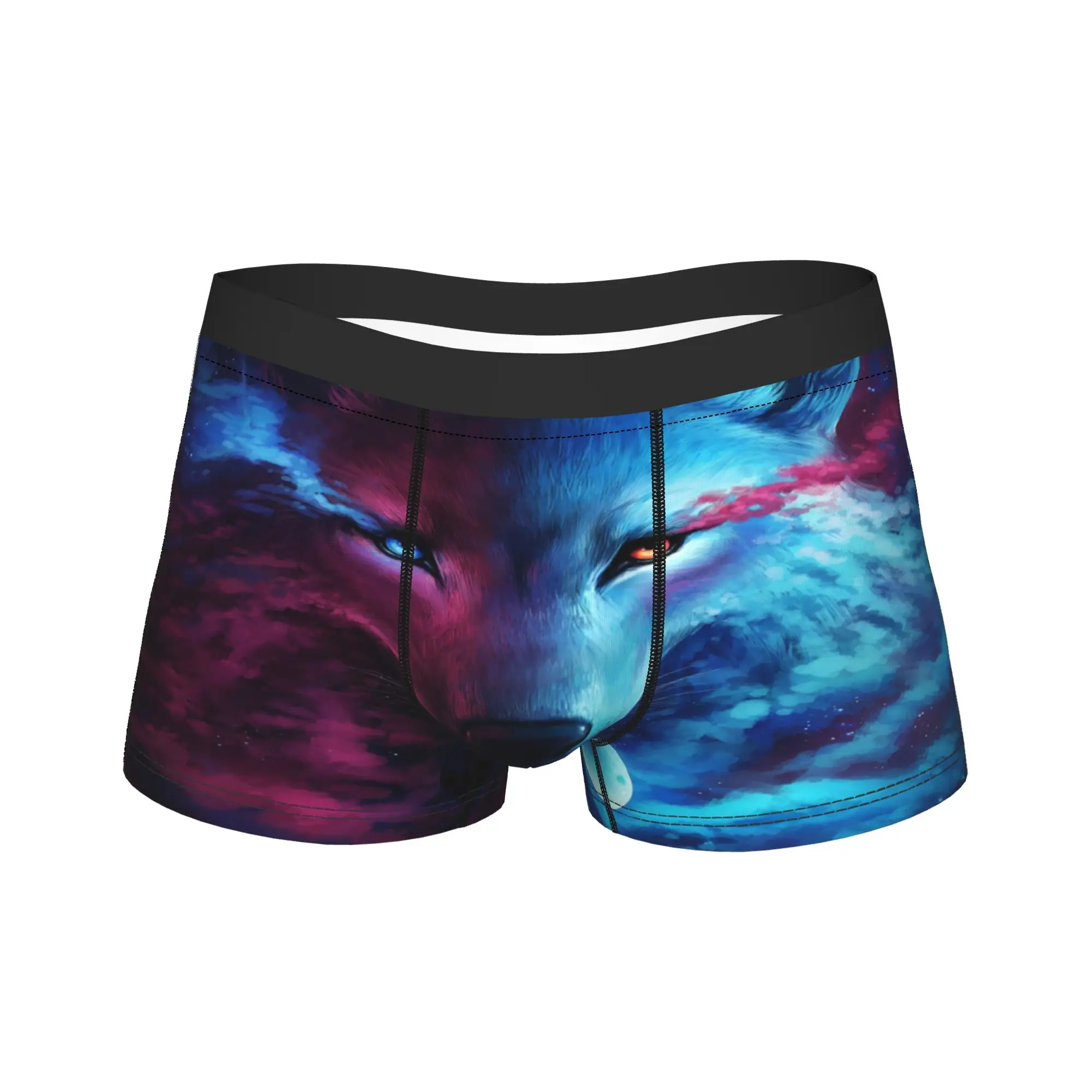 

Мужские трусы-боксеры с волком-войном в стиле фэнтези, шорты, дышащее нижнее белье, модные трусы больших размеров Galaxy Moon Homme