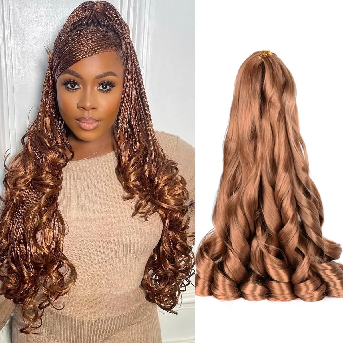French Curl Loose Wavy Braiding Hair 12/16 Inch