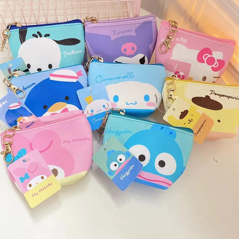 Kawaii Sanrio Zero Wallet Hellokittys Kuromi Cinnamoroll Mymelody Cartoon Anime Key Bag Mini Storage Bag Earphone Bag Kids Toys