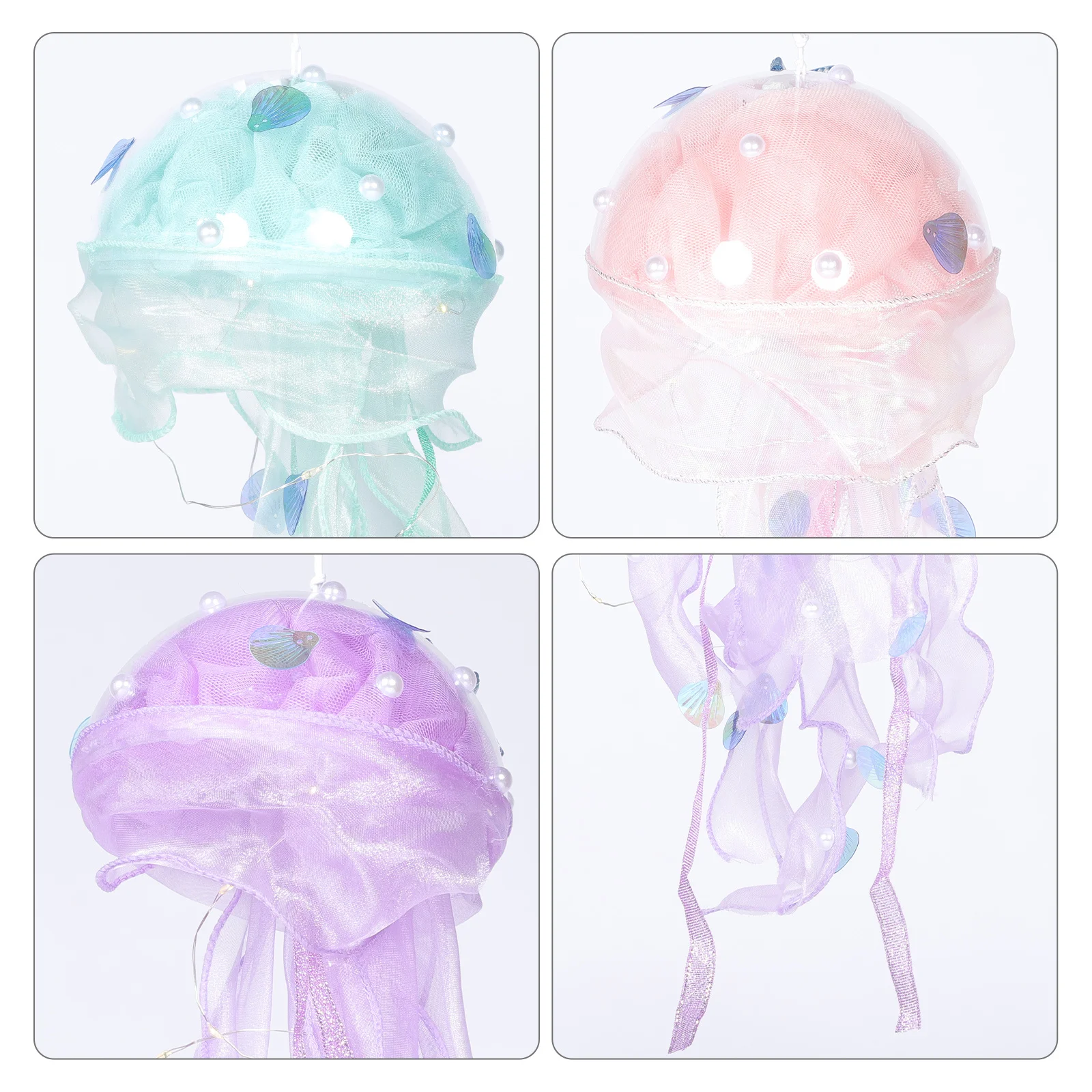 

3Pcs Jellyfish Paper Lanterns Hanging Decorations Lightweight Party Birthday Supplies Mermaid Ocean Party Decor Photo Props
