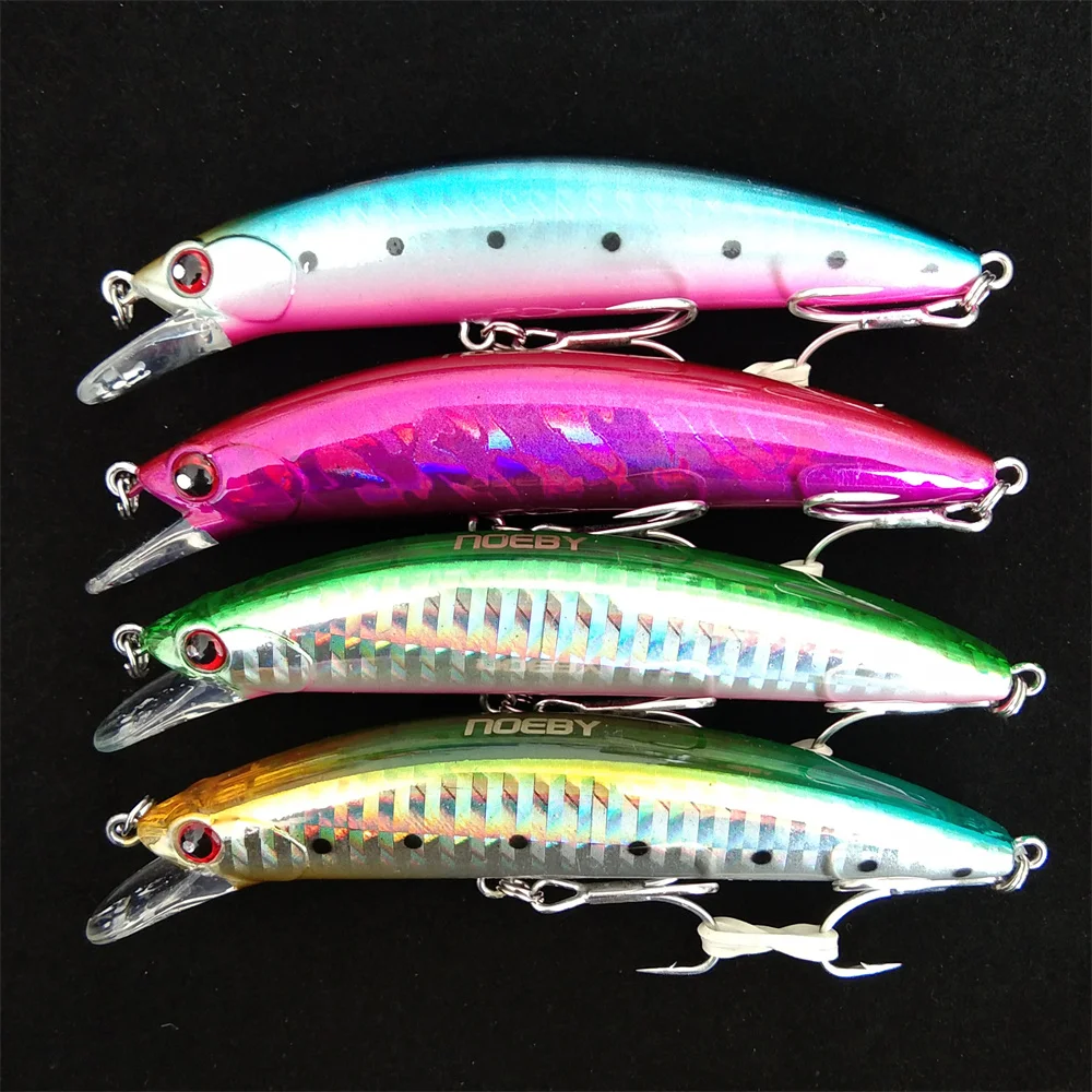 Noeby-Heavy Sinking Minnow Fishing Lures, Saltwater, Freshwater, Long Casting, Sea, Artificial Bait, Jerkbait, 9cm, 29G, 4Pcs