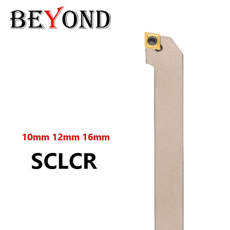 BEYOND SCLCR1010JX06N SCLCR1212JX06N SCLCR1616JX09N SCLCR 1212 External Turning Tool Holder CNC White Nickel Coating Lathe Tools