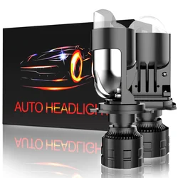 2023 Newest Car Motorcycle h4 Hi-Lo Headlight Laser Mini Dual Projector Lens High Power LED Fog Lamp 25000LM For Automotive Moto