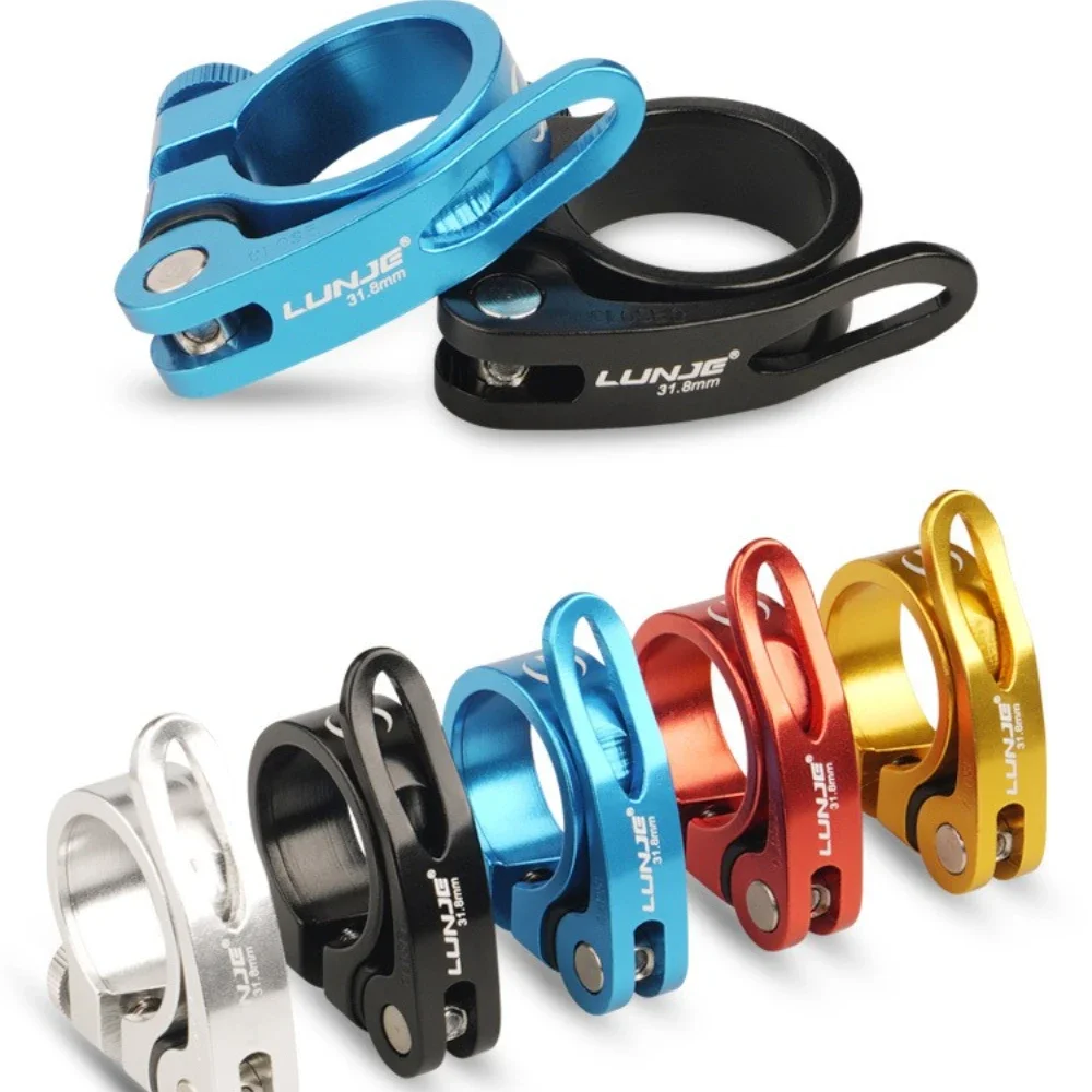 1PC MTB 자전거 시트 포스트 클램프 빠른 릴리스 초경량 알루미늄 합금 자전거 시트 포스트 마운트 31.8mm 34.9mm 사이클링 액세서리