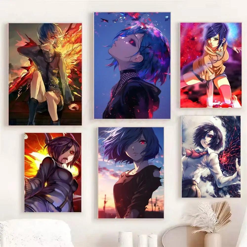 Anime T-Tokyo G-Ghoul Touka Kirishima Manga Posters Fancy Wall Sticker for Living Room Bar Decoration Wall Decor