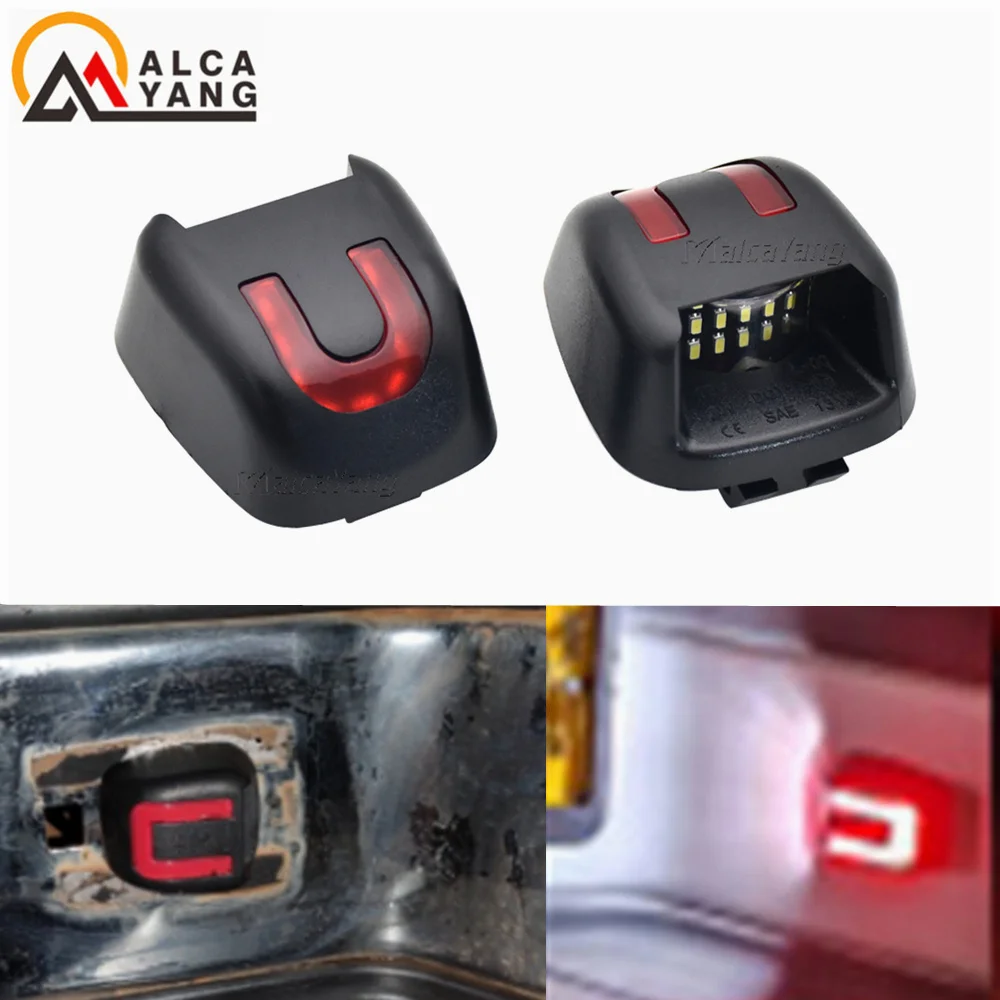 For Nissan Titan Xterra Armada Frontier Suzuki Equator LED License Number Plate Light lamps White+Red Light 2Pcs