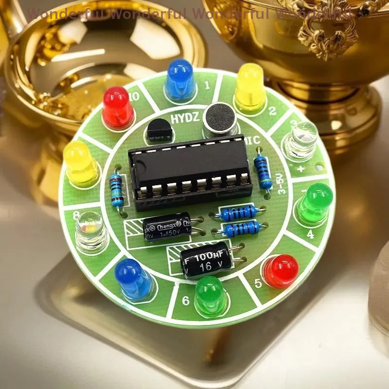 مجموعة CD4017 الإلكترونية DIY؛ إضاءة LED تعمل بالصوت وتغيير الألوان لمختبرات الطلاب #5