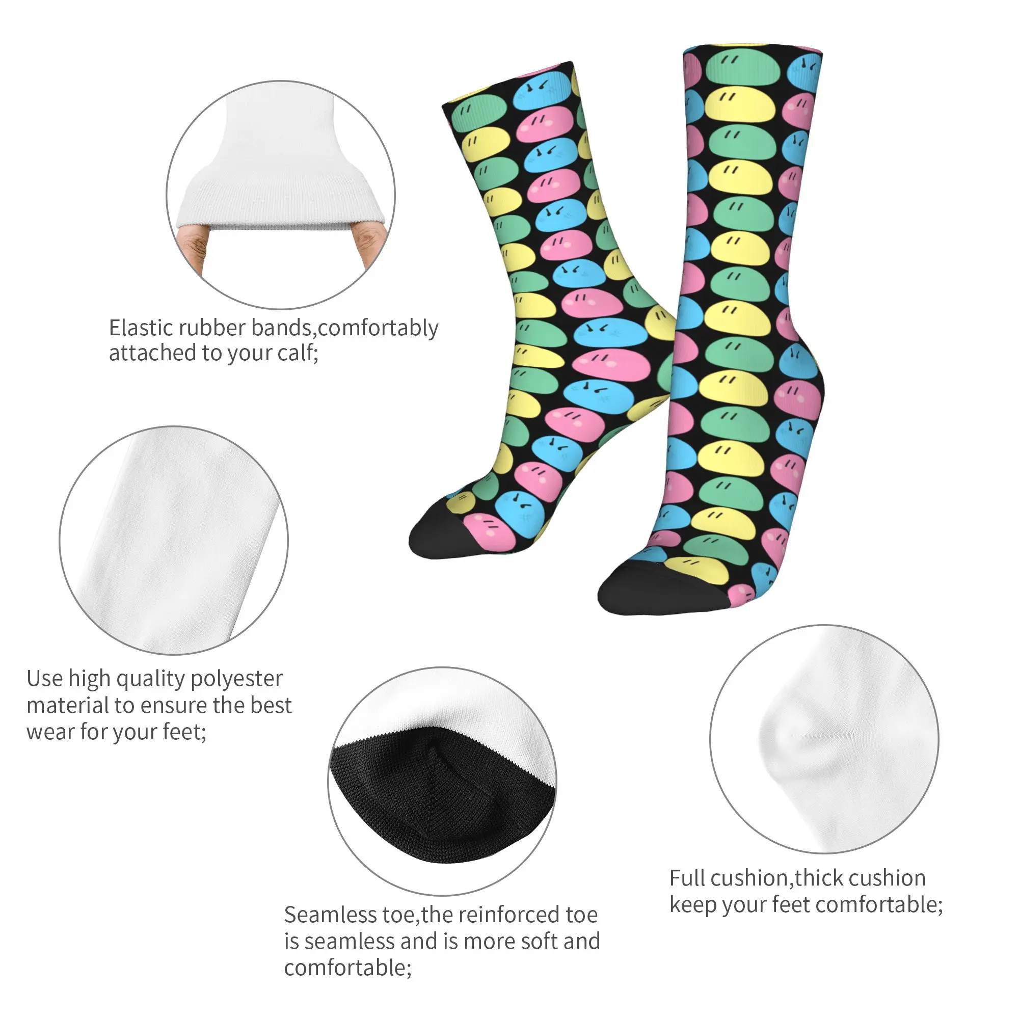 Happy Funny Men's Socks Novelty Kawaii Dumpling Cute Pastel Anime Lovers Sock Polyester  High Quality Women's Socks