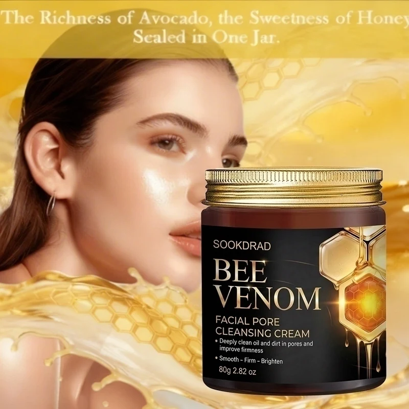 Crema Limpiadora Facial con Veneno de Abeja, limpia profundamente la grasa/suciedad, ilumina, suaviza, para todo tipo de piel, unisex, 80g, rutina matutina