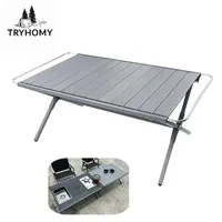 Tryhomy IGT Egg Roll Table Aluminum Alloy Portable Folding Camping Tactical Table Outdoor BBQ Table Drinking Tea Picnic Desk