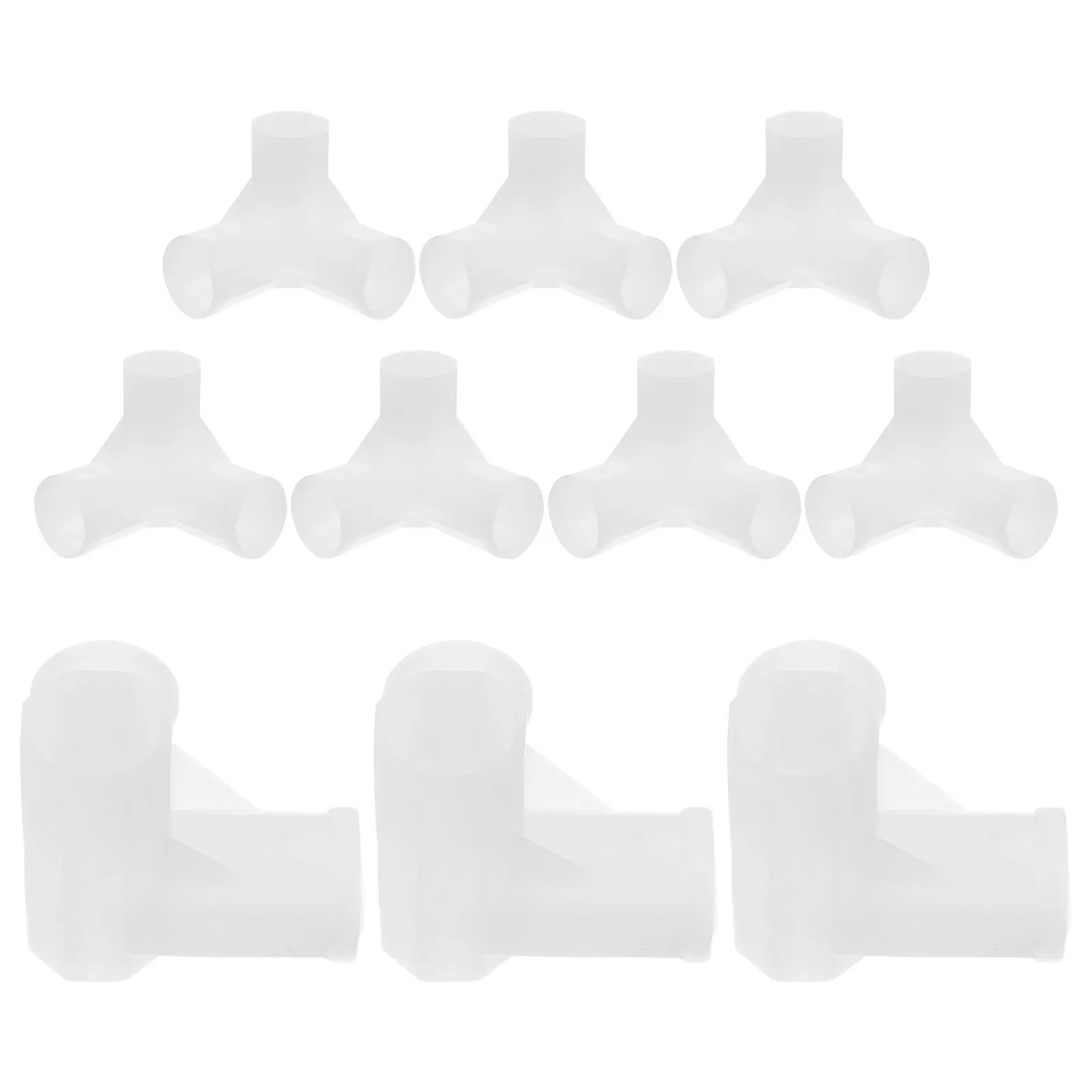 

10 шт. быстросъемных Т-образных соединителей для штанг в шкафу, высокопрочные пластиковые 3-ходовые коннекторы для штанг в гардеробах и органайзерах для обуви