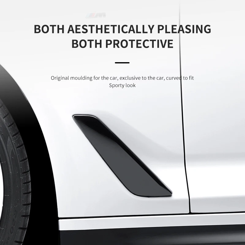 Fender lateral do carro para BMW Série 5, G30 2018-2023, fibra de carbono, tampa de ventilação de ar, saída de substituição, adesivos decorativos,