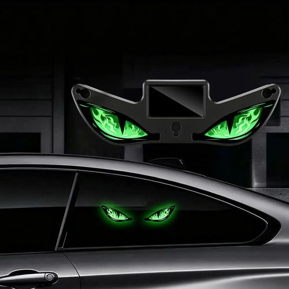 New Solar Devil Eyes Car Lights Wireless Vibration Lights on Car Warning Light Suction Cup Dynamic Display Car Atmosphere Light