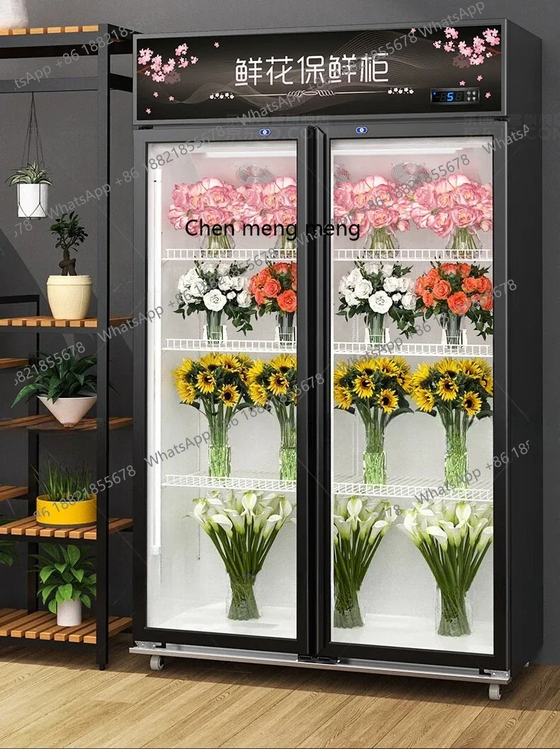 

X Fruit refrigerated fresh-keeping cabinet Air-cooled display cabinet Flower shop, display cabinet Double door refrigerator