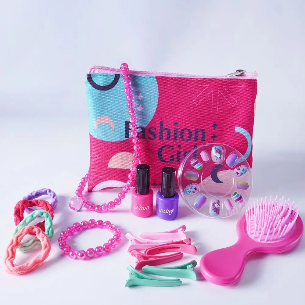 Manicure Fashion And Beauty Makeup Bag Hairdressing Games for Girl Makeup Set Toy Pretend Play Hobbies Gift