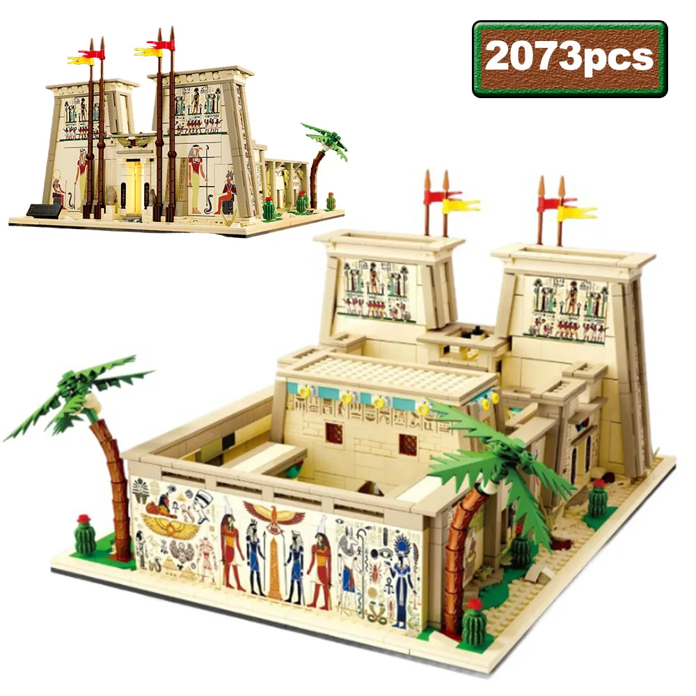 

2073PCS MOC Temple of Horus Model Building Blocks City Street View Famous Houses Architecture Assemble Bricks Toys Adult Gifts