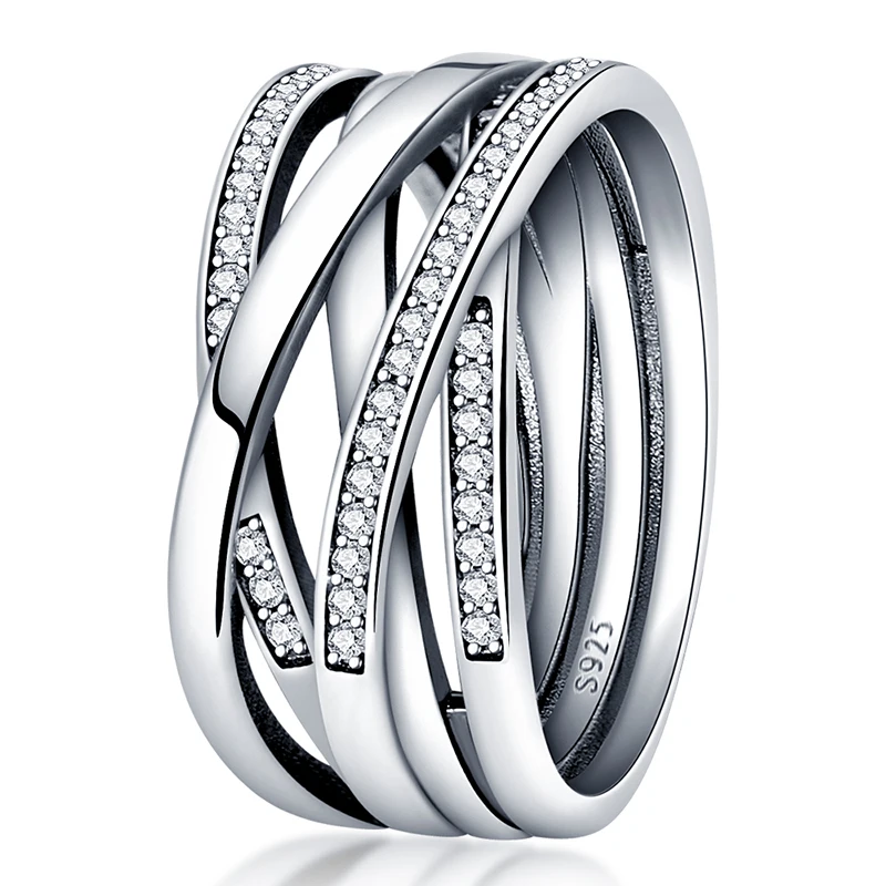Women's 925 Silver Geometric Star Zircon Ring, Romantic Gift