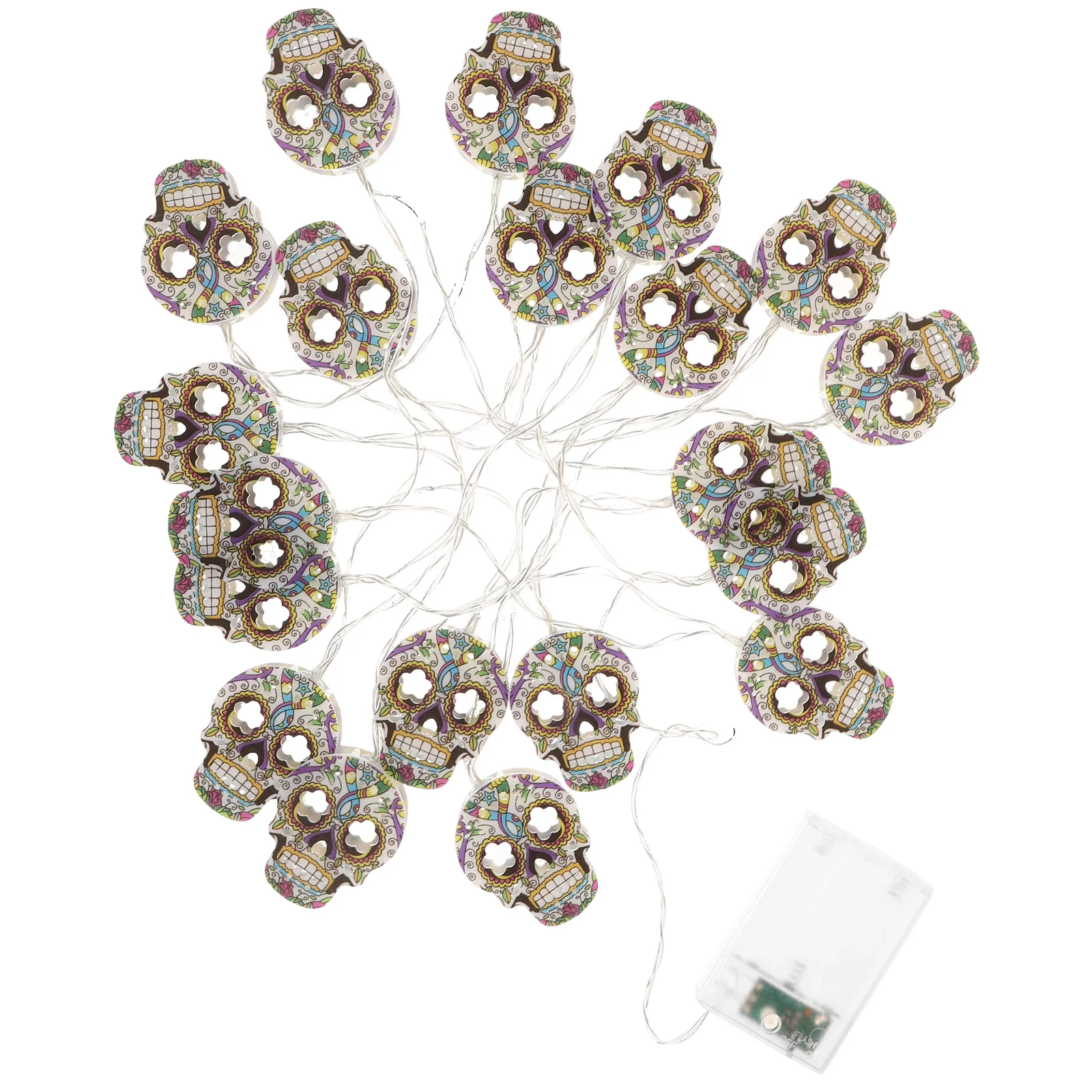 

1 Pc Halloween Party Home LED Skull Lights String (20 Lights, without )
