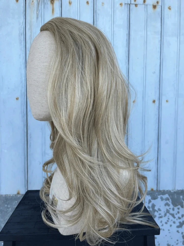 Half Wig Blonde Curly Natural Looking Hair Extensions Add Volume, Blonde Heat Resistant Wigs Highest Quality Synthetic Natural