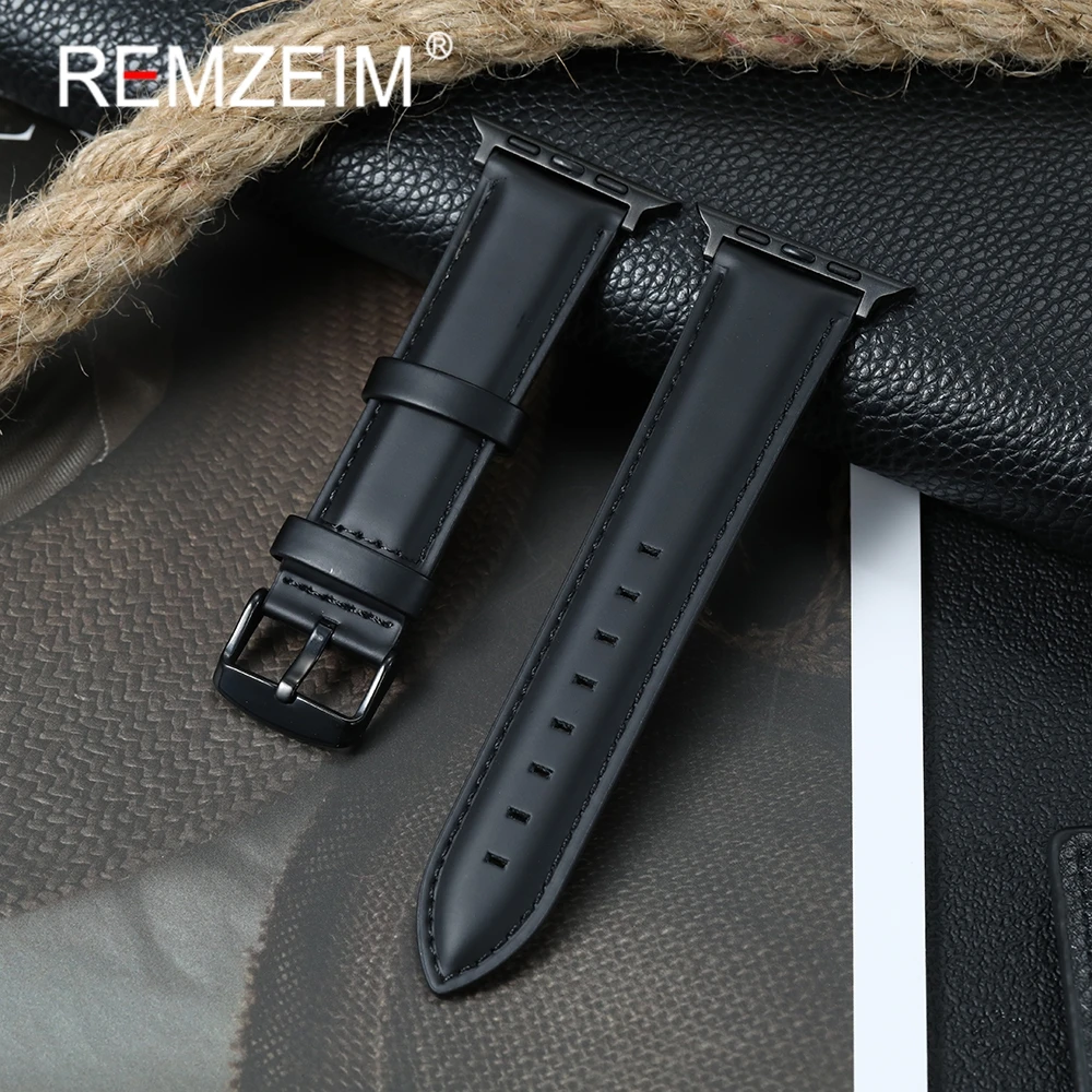 ビジネス男性と女性の時計ストラップ Apple Watch 1-10 Ultra SE 2 牛革時計バンド 38/40/41/42/44/45/46/49 ミリメートル iwatch 用