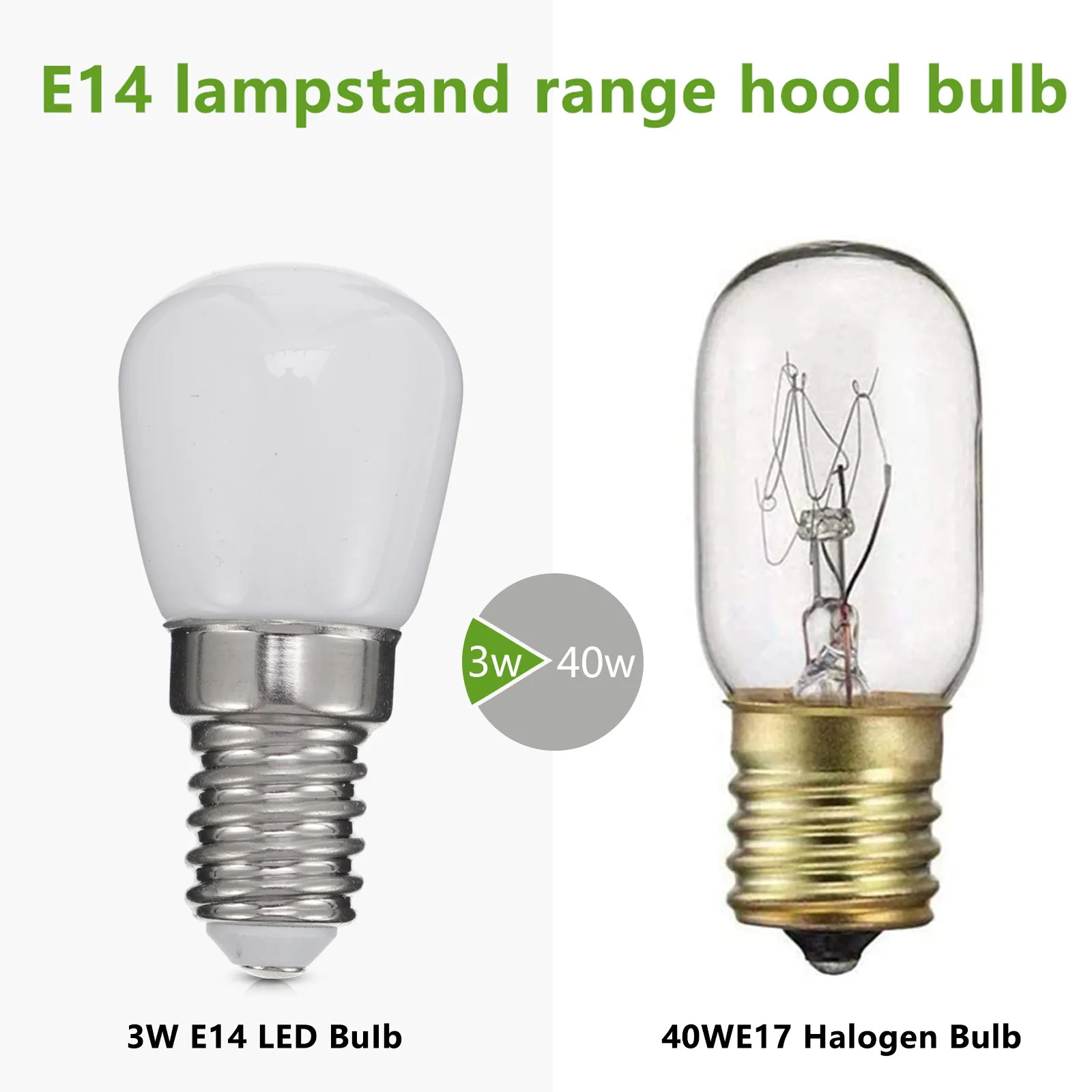 

4 шт. светодиодные лампы для бытовой техники, 3 Вт, 220 В, цоколь E14, для холодильника, яркие, теплые, сменные, для домашнего использования