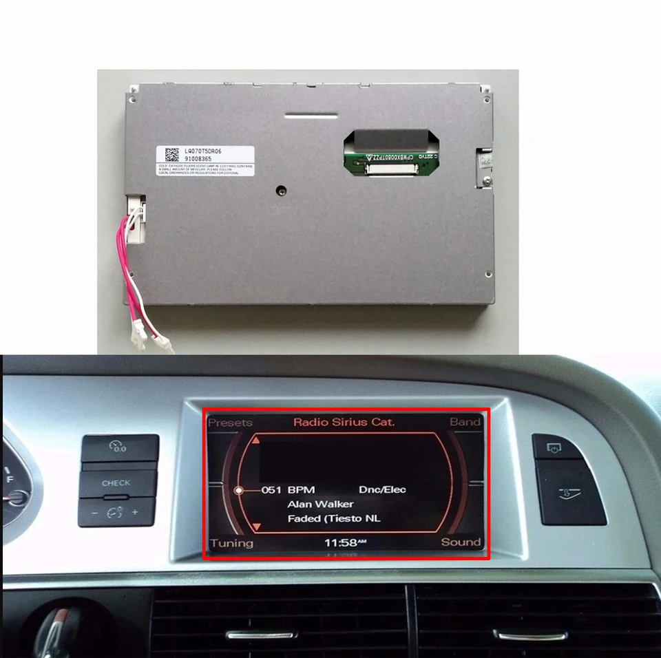 アウディ用LCDディスプレイ付きラジオモニター,a4 a6 a8 q7 mmi 2g