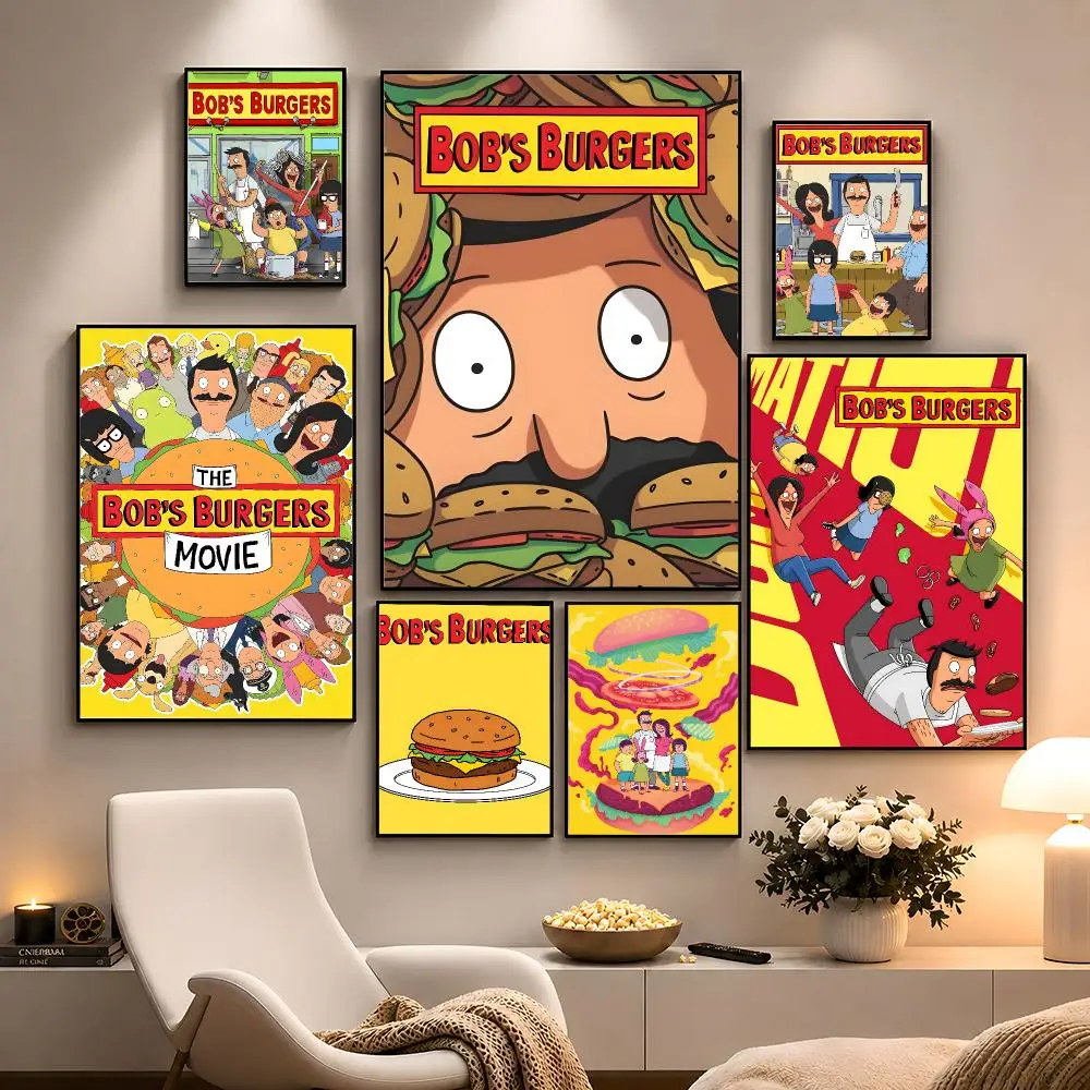 Animation Bob's Burgers Cartoon Poster Peel And Stick Wall Art PP Waterproof HD Bedroom Living Room Home Decor Gift